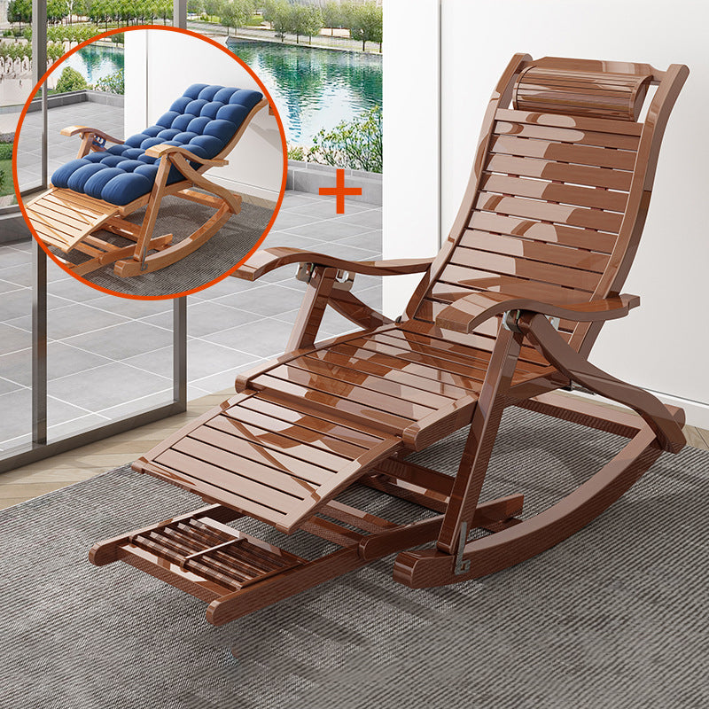 Antique Rocking Chair Wooden Removable Cushions Tufted Ergonomic Rocking Chair