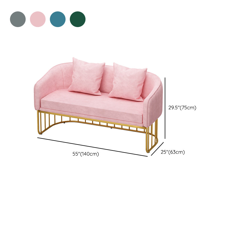 Scandinavian 29.52" H Pillow Back Sofa Solid Color Slope Arm Sofa