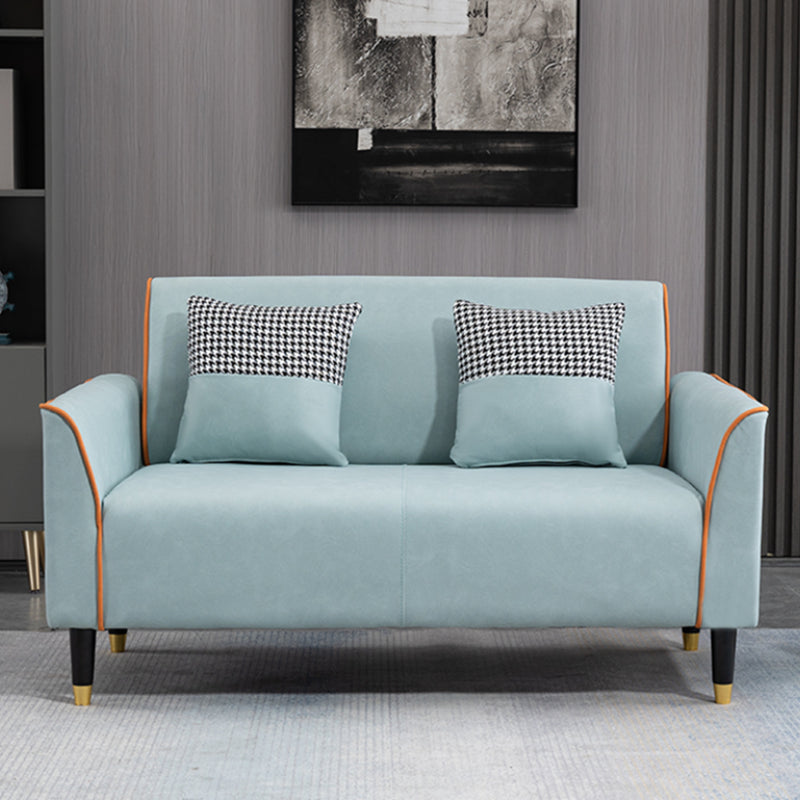 Glam Tight Back Flared Arm Living Room Faux Leather Standard Seating