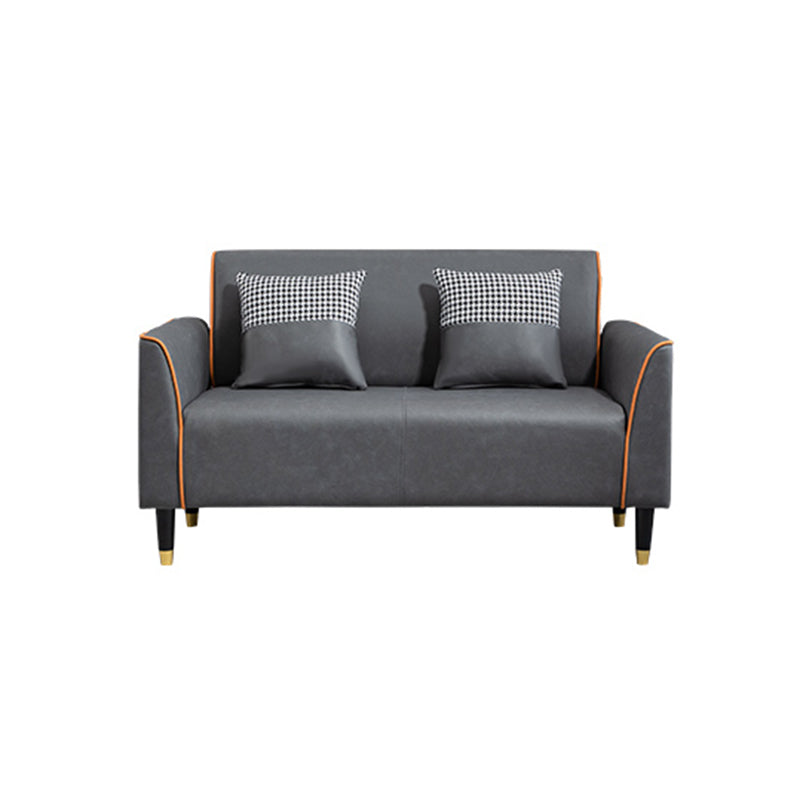 Glam Tight Back Flared Arm Living Room Faux Leather Standard Seating