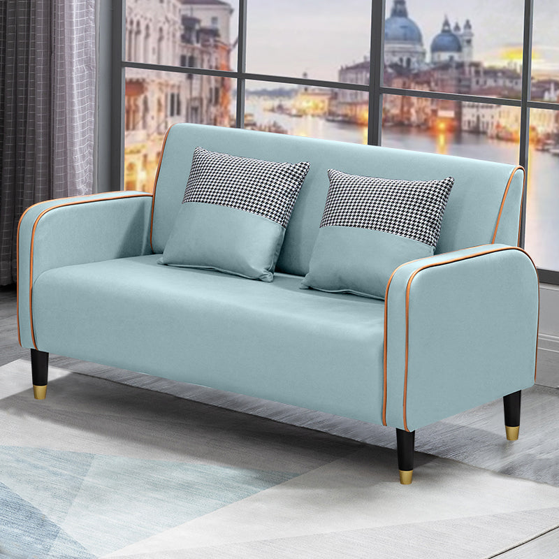 Contemporary Tight Back Square Arm Faux Leather Living Room Seating