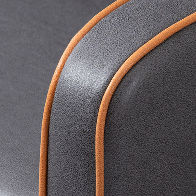 Glam Tight Back Square Arm Living Room Faux Leather Standard Seating