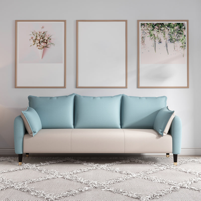 Glam Pillows Square Arm Living Room Faux Leather Standard Seating