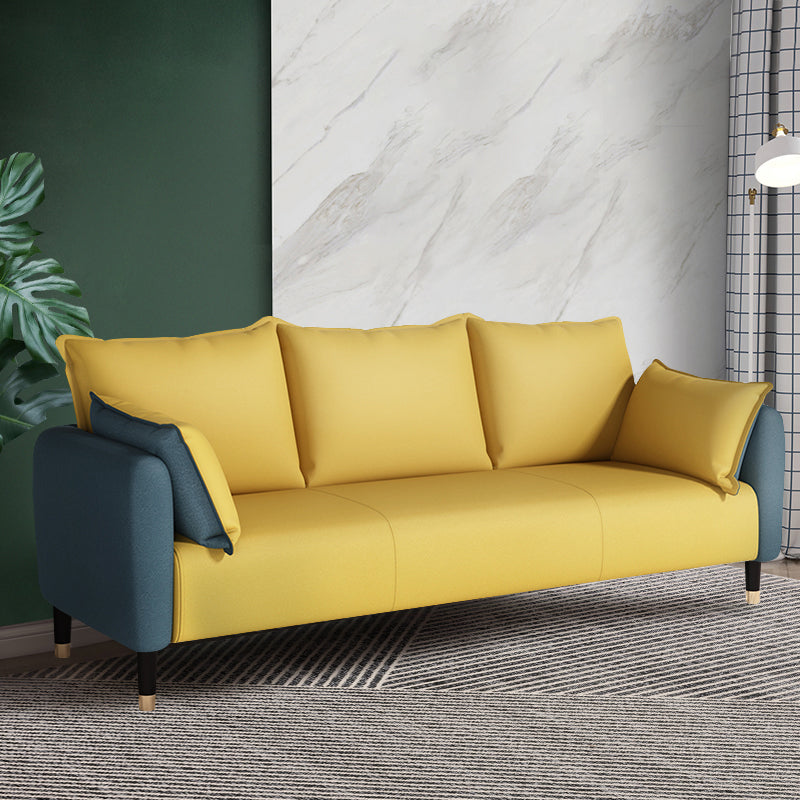 Glam Pillows Square Arm Living Room Faux Leather Standard Seating