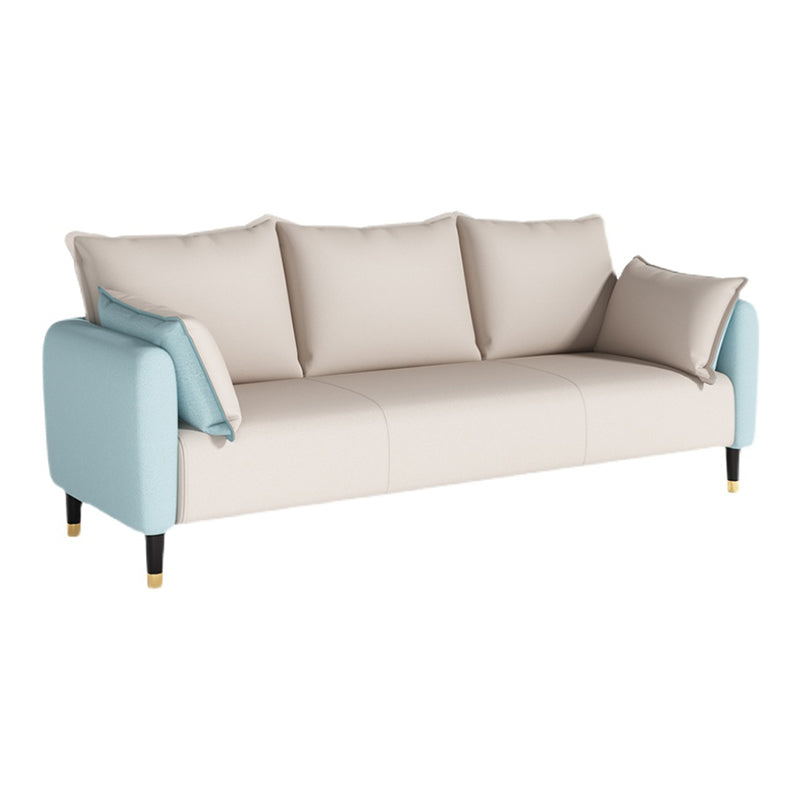 Glam Pillows Square Arm Living Room Faux Leather Standard Seating