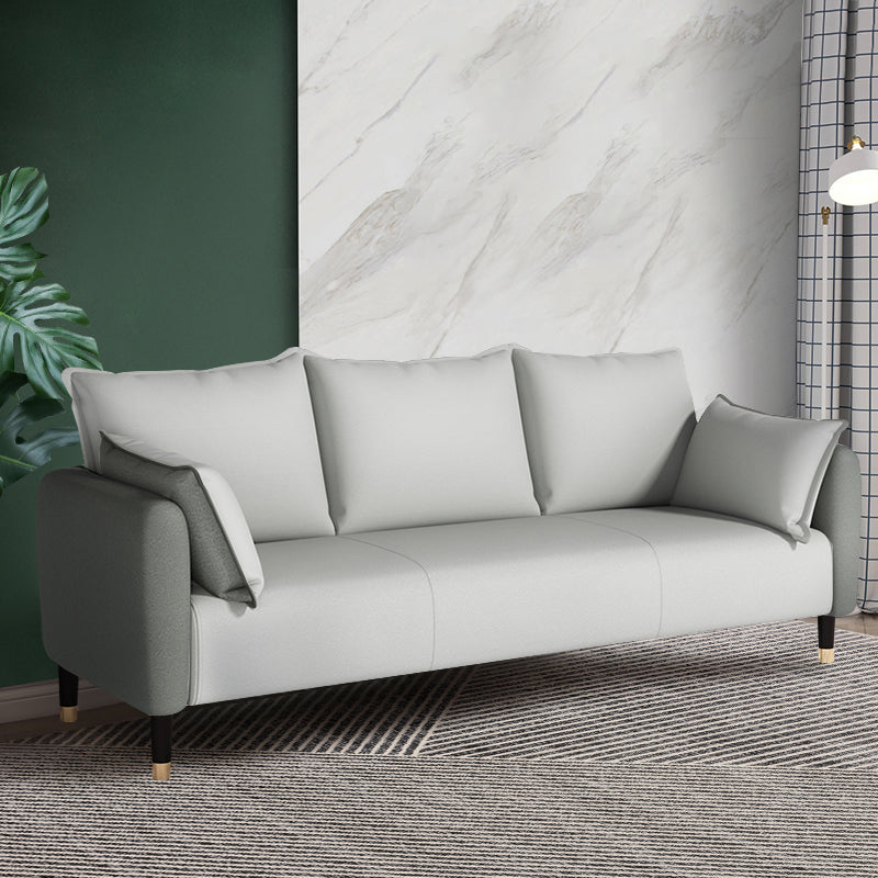 Glam Pillows Square Arm Living Room Faux Leather Standard Seating