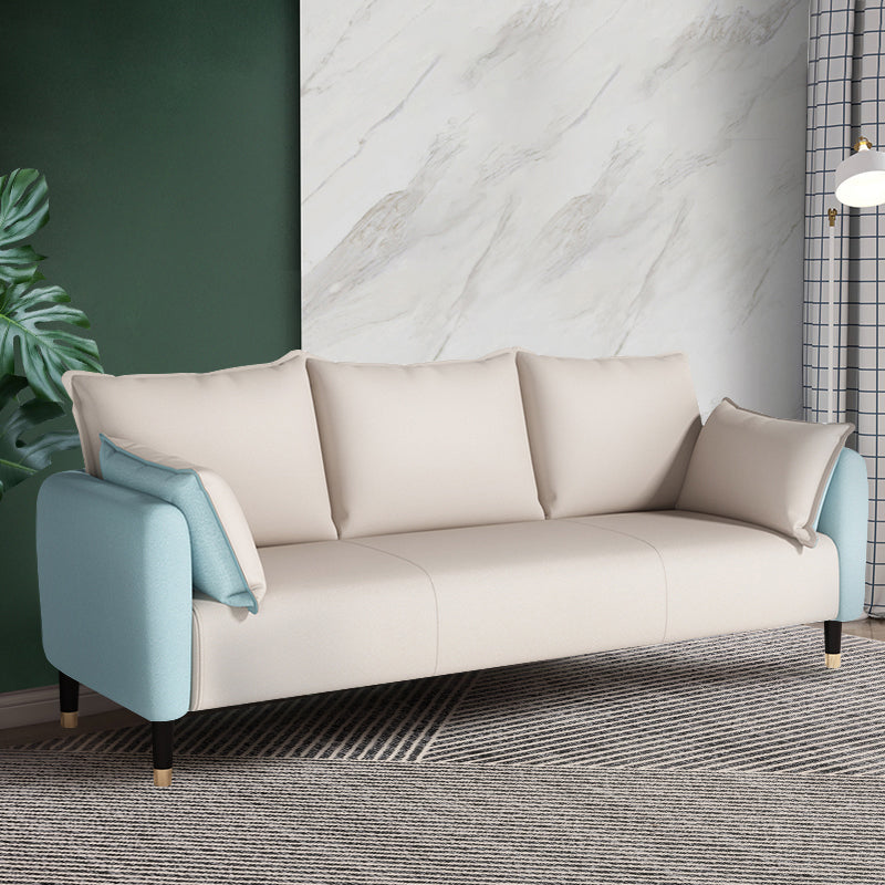 Glam Pillows Square Arm Living Room Faux Leather Standard Seating