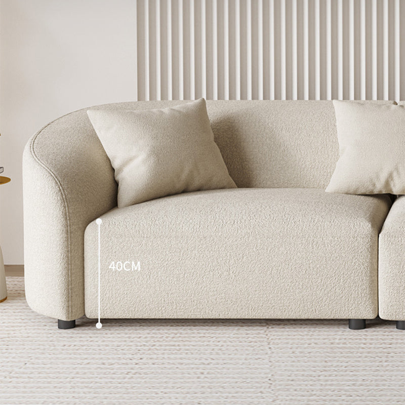 Water Resistant Sofa Wooden Curved Recessed Arm Settee for Living Room