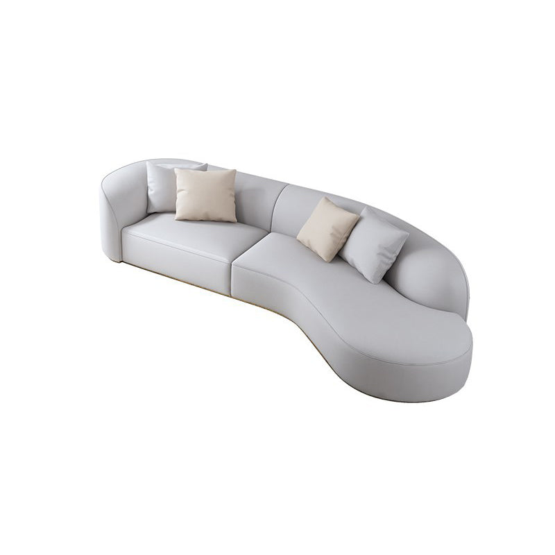 Water Resistant Sofa Wooden Curved Recessed Arm Settee for Living Room