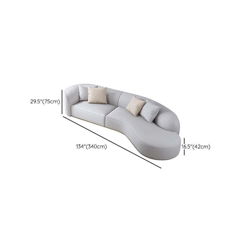 Water Resistant Sofa Wooden Curved Recessed Arm Settee for Living Room