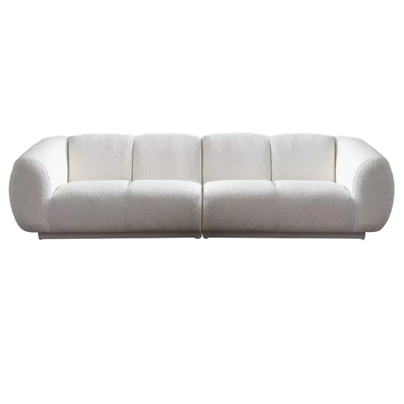 Minimalist Wool Sofa with Chaise in White 29.1" H Fabric Sofa