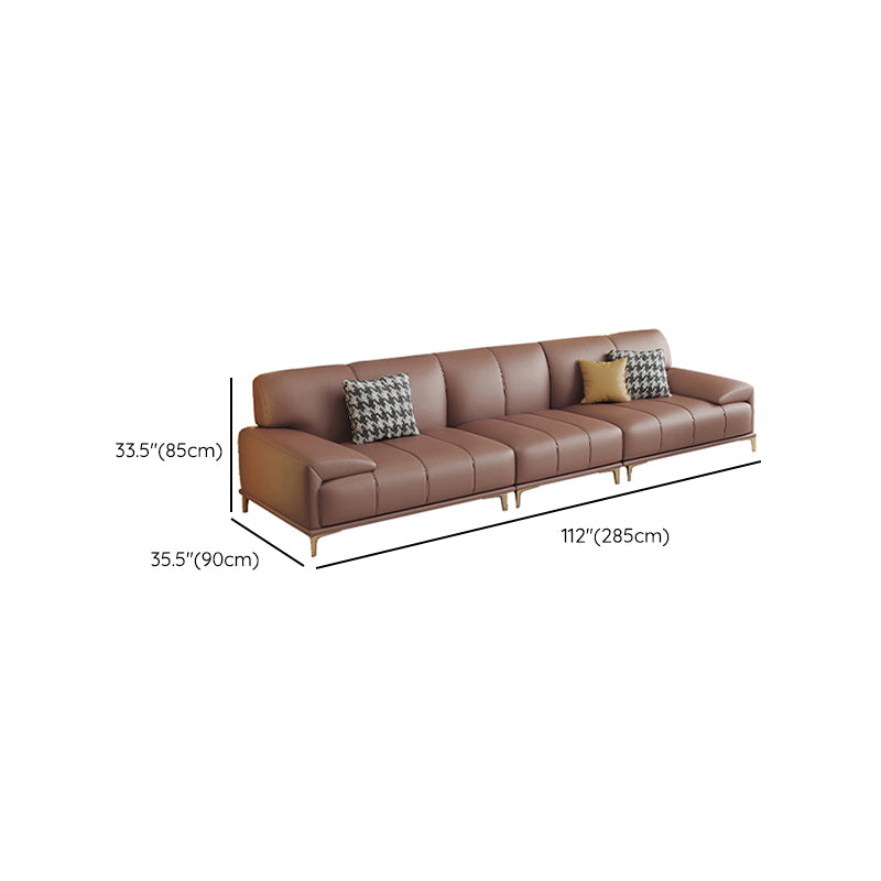 Pillow Top Arm Farmhouse Seating Dark Brown Living Room Settee