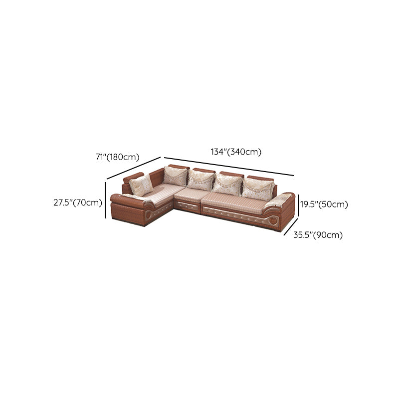 Tropical Style Rattan Accent Sofa and Chaise Slipcovered Sofa with Pillows