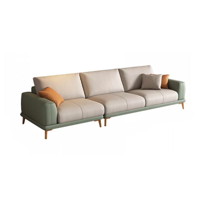 Faux Leather Sectional Sofa Stain-Resistant Sofa with Cushion Back