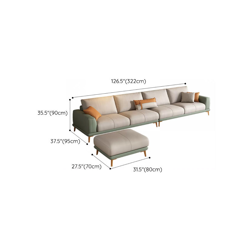 Faux Leather Sectional Sofa Stain-Resistant Sofa with Cushion Back