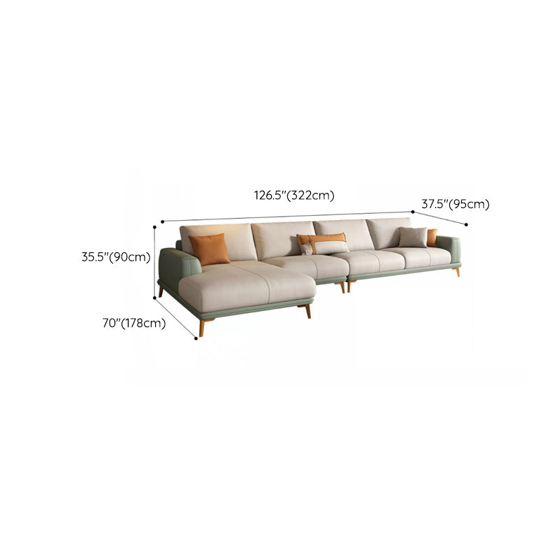 Faux Leather Sectional Sofa Stain-Resistant Sofa with Cushion Back
