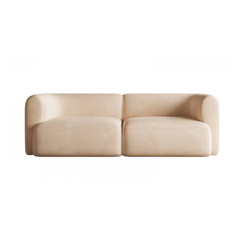 Minimalist 27.6-In H Sofa and Chaise Brown & Beige Sofa with One Side Arm