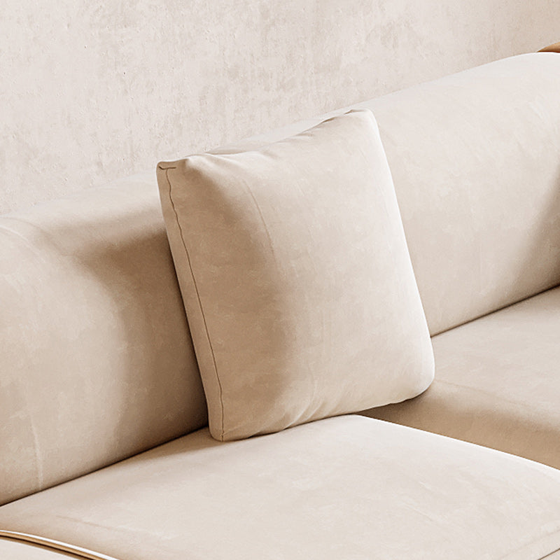 Minimalist 27.6-In H Sofa and Chaise Brown & Beige Sofa with One Side Arm