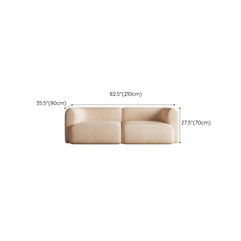 Minimalist 27.6-In H Sofa and Chaise Brown & Beige Sofa with One Side Arm