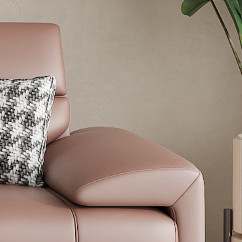 Faux Leather Sofa and Chaise Pillow Top Arm Sewn Pillow Back Seating