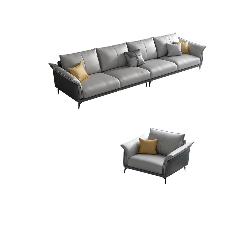 Tropical 35" Wide Sofa Fabric Flared Arm Gray Seating for Living Room