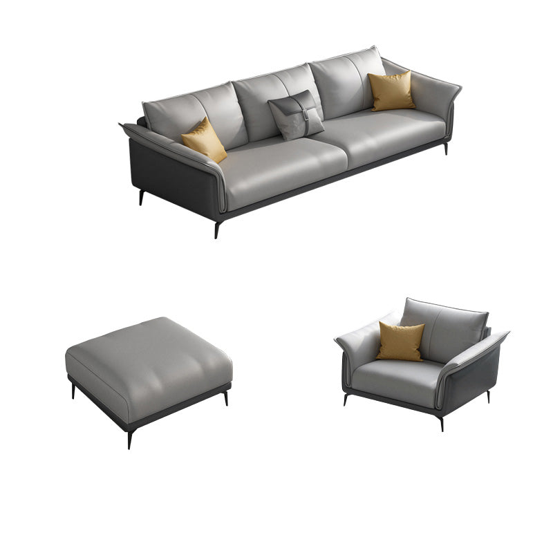 Tropical 35" Wide Sofa Fabric Flared Arm Gray Seating for Living Room