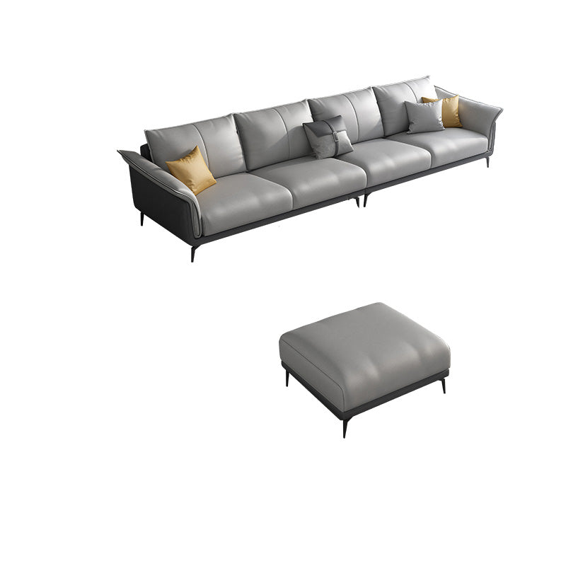 Tropical 35" Wide Sofa Fabric Flared Arm Gray Seating for Living Room