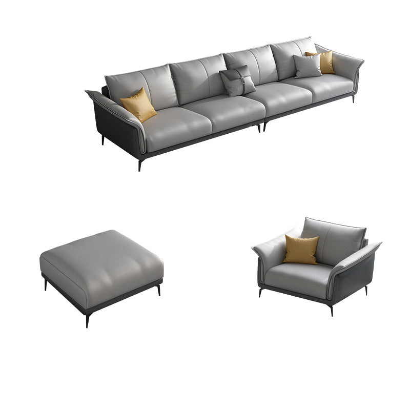Tropical 35" Wide Sofa Fabric Flared Arm Gray Seating for Living Room