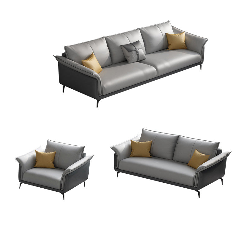 Tropical 35" Wide Sofa Fabric Flared Arm Gray Seating for Living Room