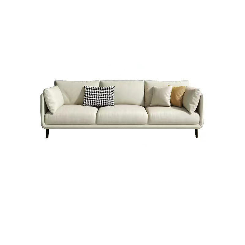 Glam Living Room 3-seater Sofa Leather Pillow Top Arm Seating