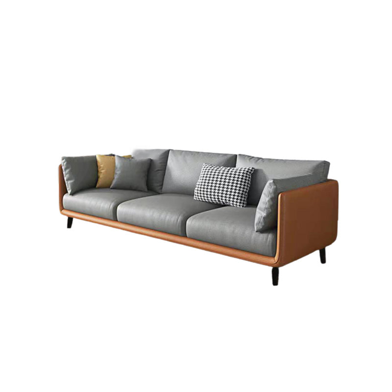 Glam Living Room 3-seater Sofa Leather Pillow Top Arm Seating