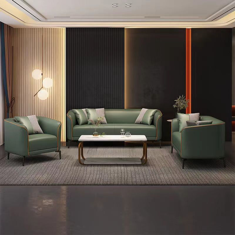 Industrial Living Room Sofa Leather Tuxedo Arm Black Seating
