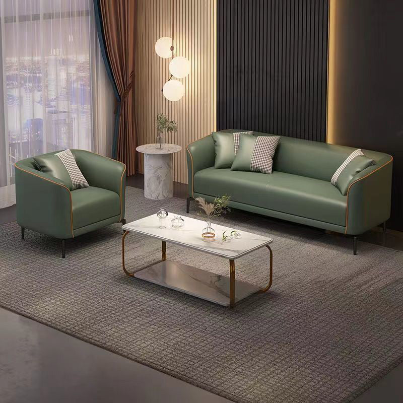 Industrial Living Room Sofa Leather Tuxedo Arm Black Seating