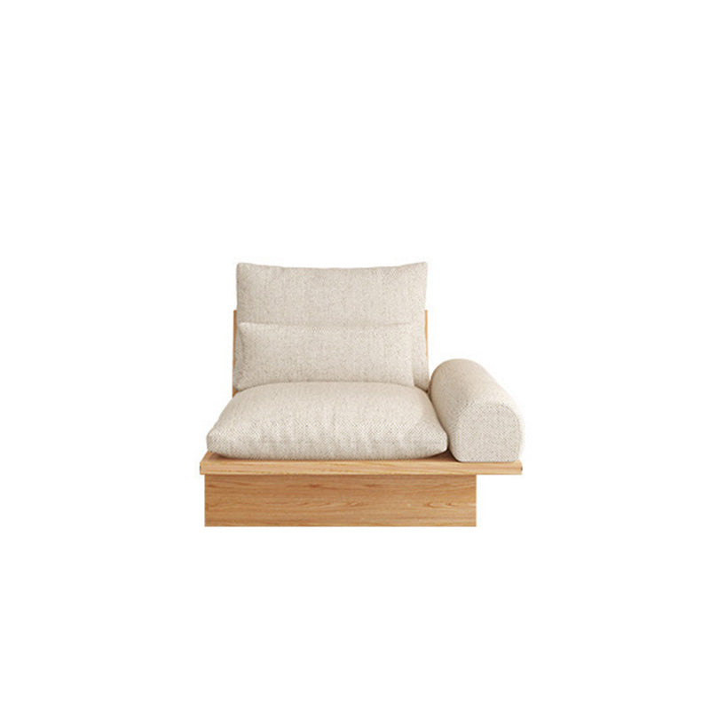 Scandinavian Fabric Living Room Sofa Loose Back White Seating