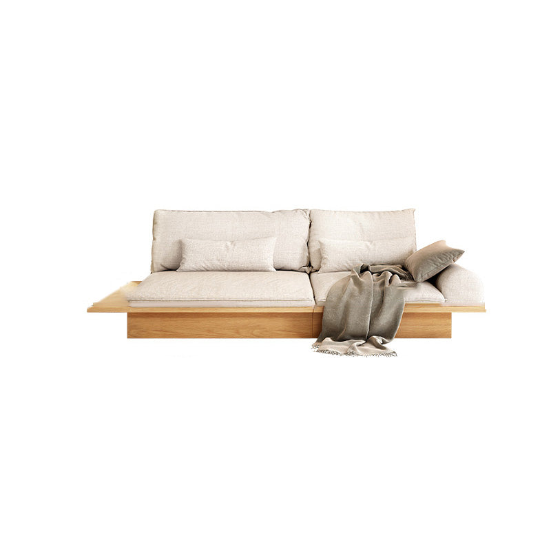 Scandinavian Fabric Living Room Sofa Loose Back White Seating