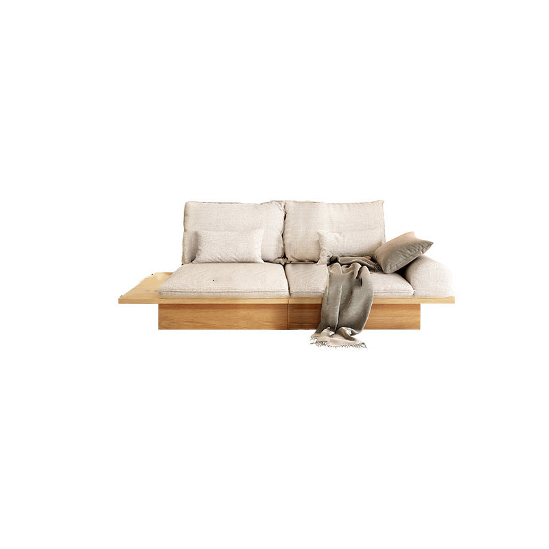Scandinavian Fabric Living Room Sofa Loose Back White Seating