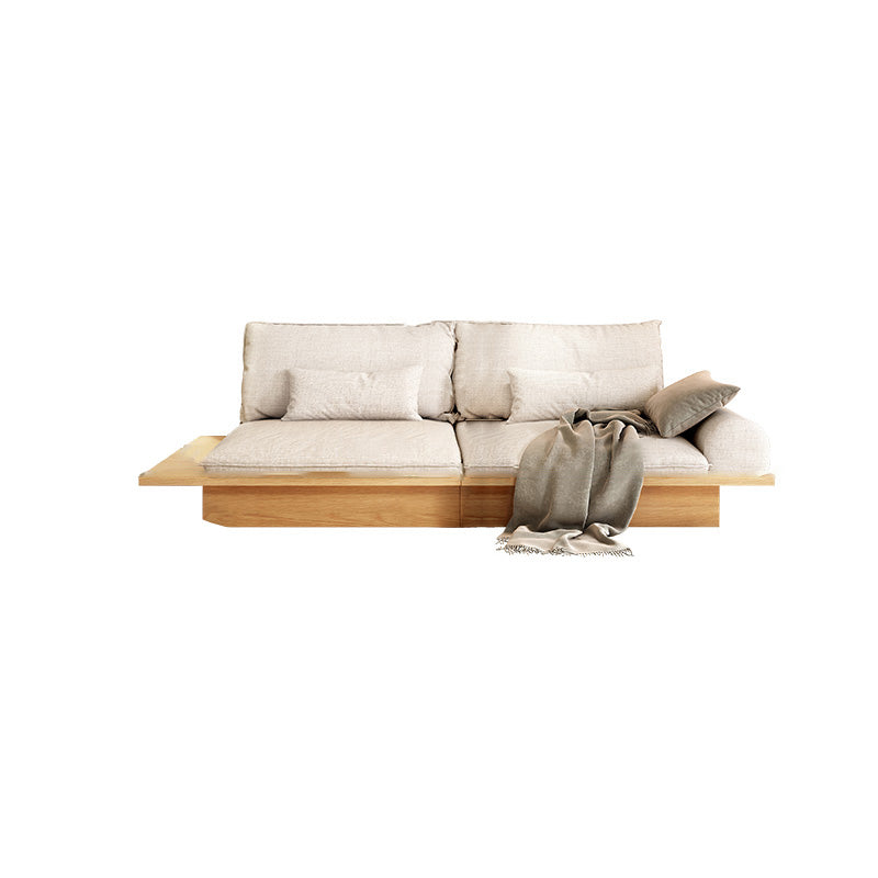 Scandinavian Fabric Living Room Sofa Loose Back White Seating