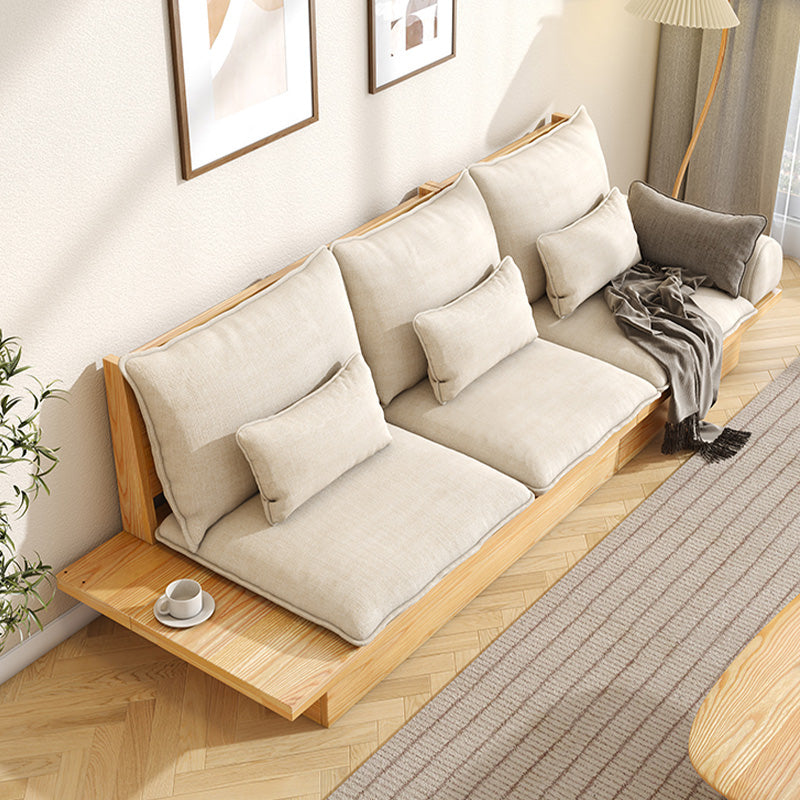 Scandinavian Fabric Living Room Sofa Loose Back White Seating