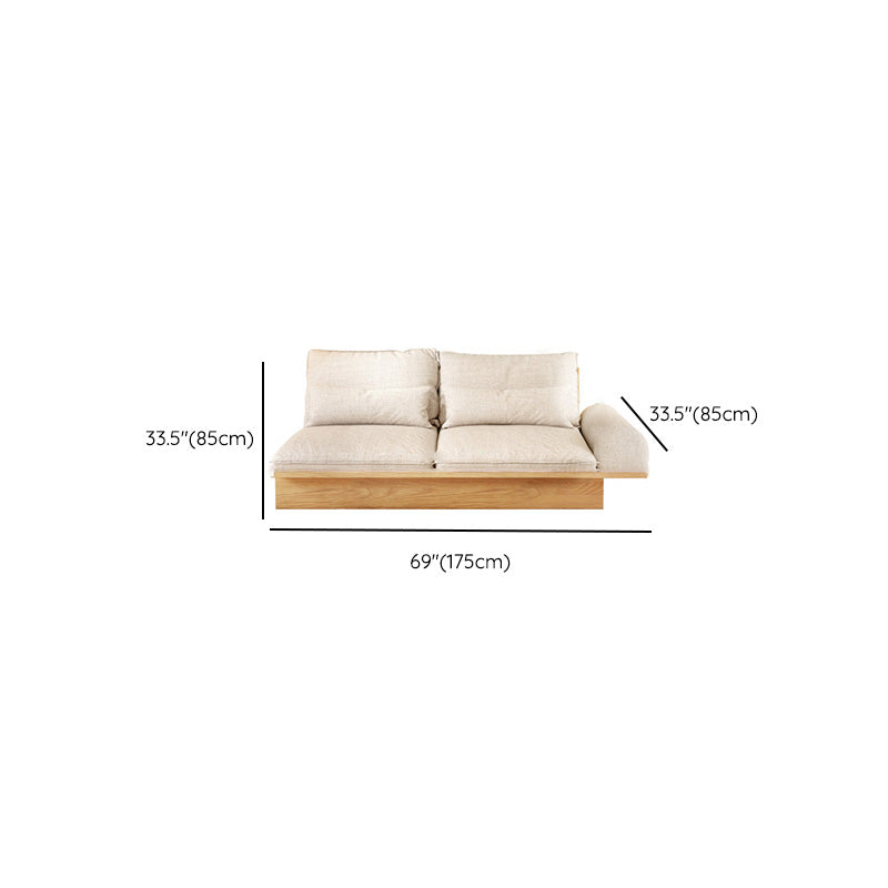 Scandinavian Fabric Living Room Sofa Loose Back White Seating