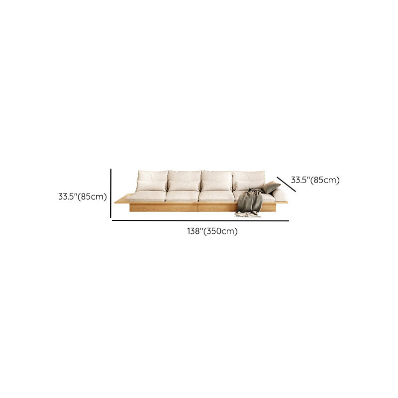 Scandinavian Fabric Living Room Sofa Loose Back White Seating
