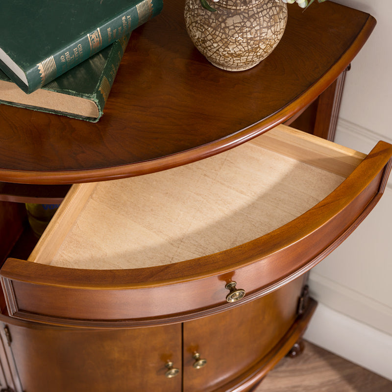 Mid-Century Modern Cabinet with Doors and Cabriole Legs in Solid Wood