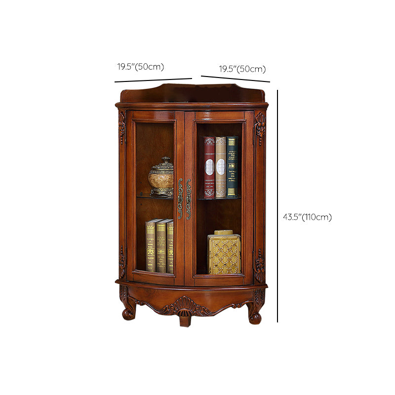 Mid-Century Modern Cabinet with Doors and Cabriole Legs in Solid Wood