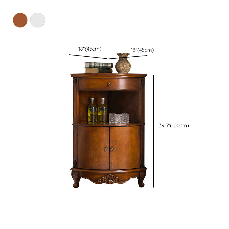 Mid-Century Modern Cabinet with Doors and Cabriole Legs in Solid Wood
