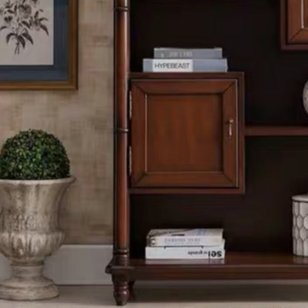 Industrial Rectangle Cabinet with 3 Doors and Shelves in Solid Wood