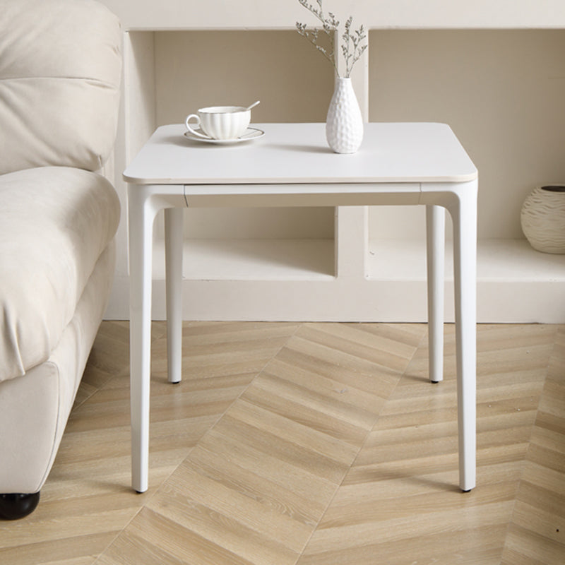Modernism Sate Top Coffee Table Rectangular 4 Legs Cocktail Table in White