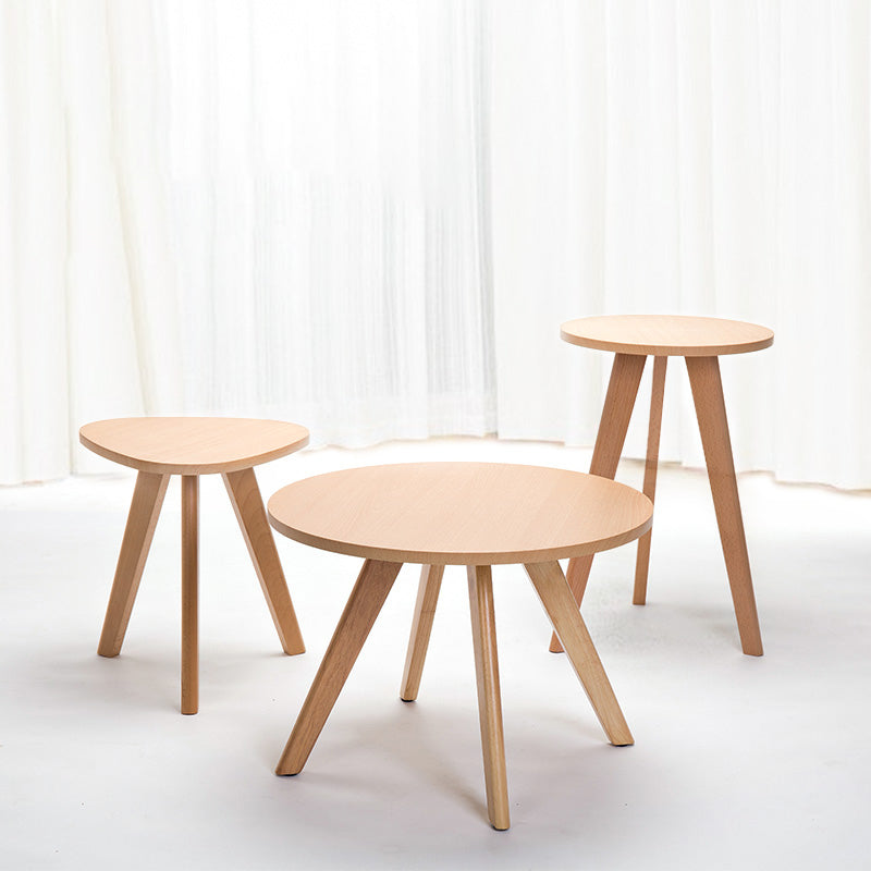 Contemporary Wooden Cocktail Table Round / Square / Triangle Top Coffee Table