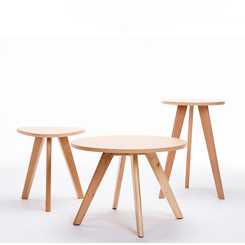 Contemporary Wooden Cocktail Table Round / Square / Triangle Top Coffee Table