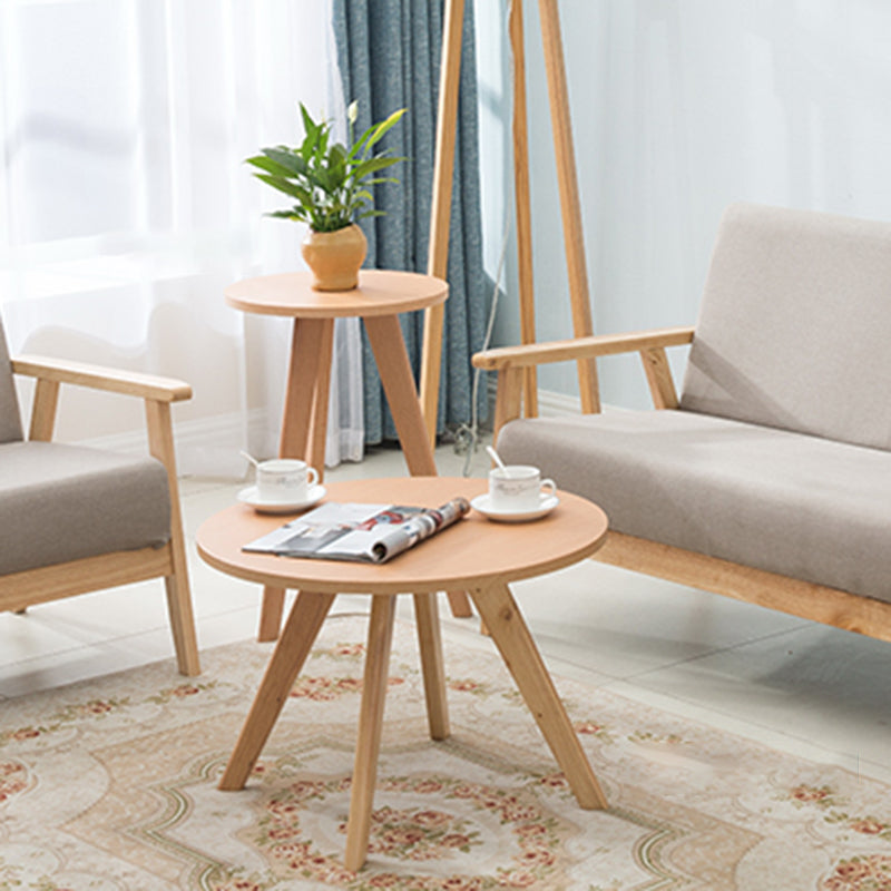 Contemporary Wooden Cocktail Table Round / Square / Triangle Top Coffee Table