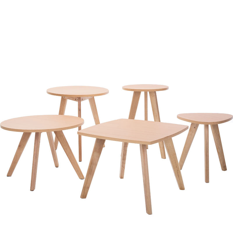 Contemporary Wooden Cocktail Table Round / Square / Triangle Top Coffee Table