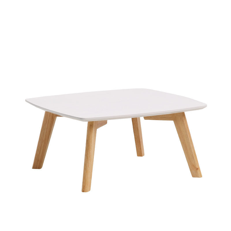 Solid Wood 4 Legs Coffee Table Modern 11.8" H Cocktail Table